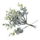 10 branches eucalyptus vert blanchi sur tige - 17cm